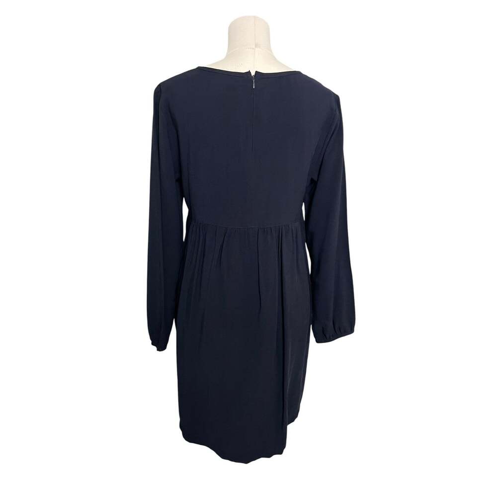 RUHM Mini Shift Dress Womens Navy Long Sleeve Pockets Work Office Smock M - Picture 6 of 9